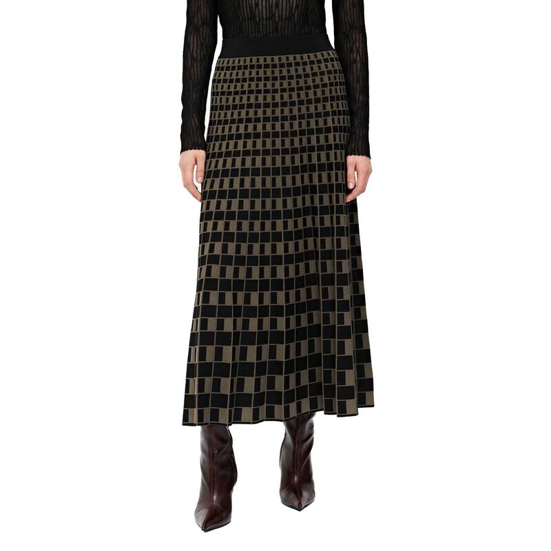 Veronika Maine Check Jacquard Pleated Knit Skirt image number 0